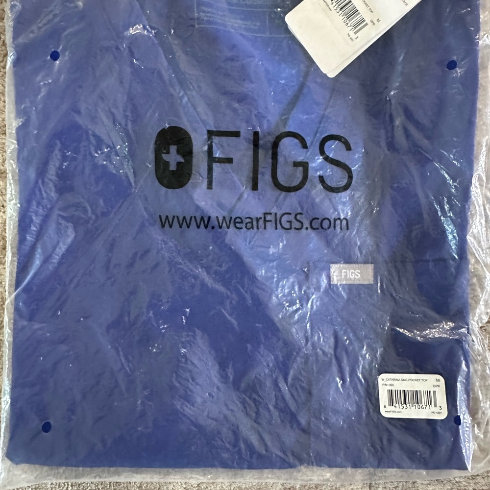 Figs Blue Scrub Top
